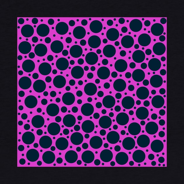 Random Polka Dots - Black on Hot Pink by Whoopsidoodle